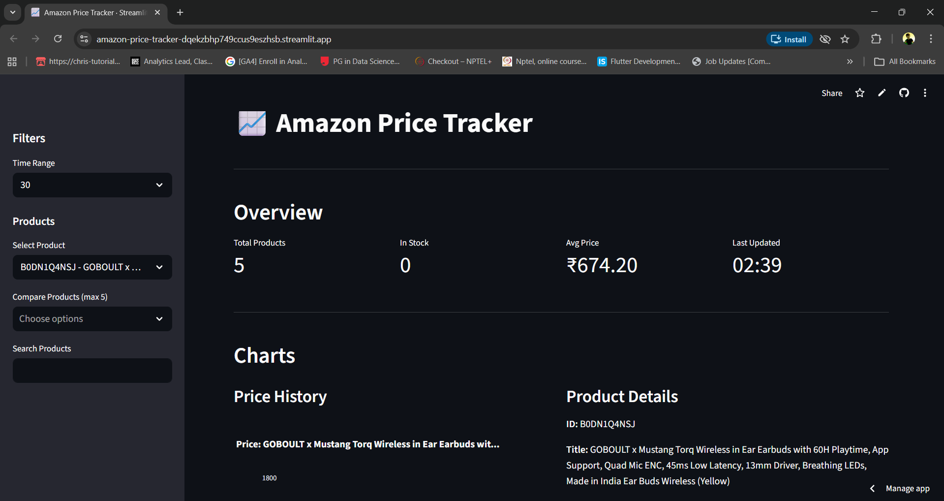 Amazon Price Tracker screenshot